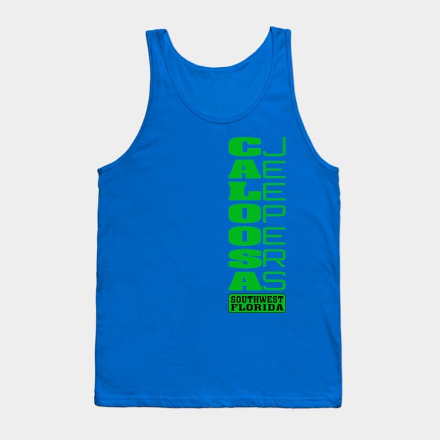 Green Vertical Logo Tank Top by Caloosa Jeepers 